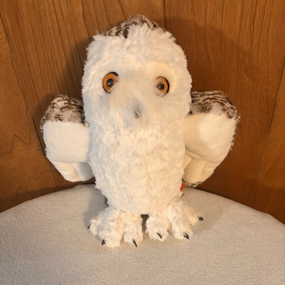 Wild Republic Snowy Owl Plush White Brown 12" Realistic 2018 Stuffed Animal NWT